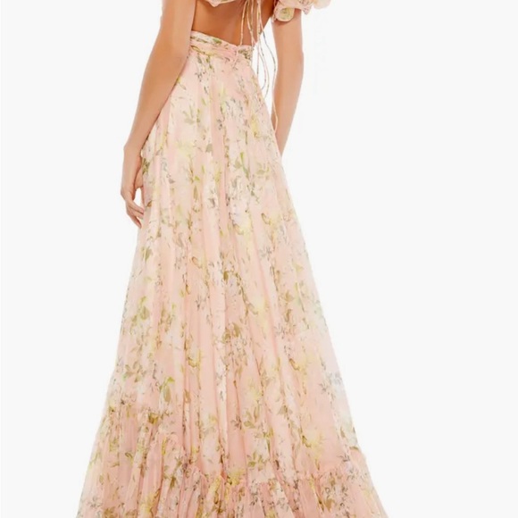 Mac Duggal Ruffle Cutout Floral Gown - Picture 5 of 12